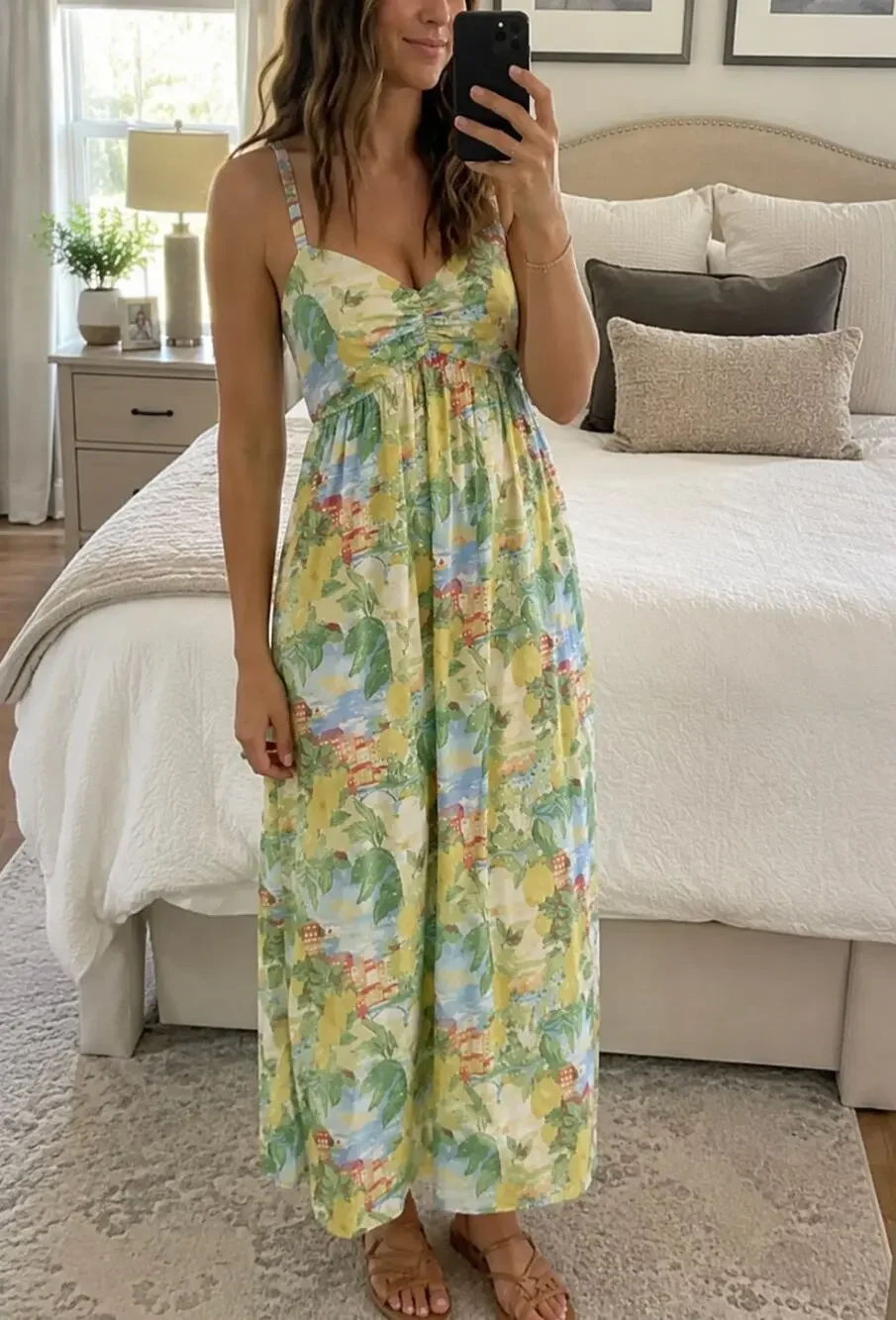ABERCROMBIE & FITCH Sweetheart Babydoll Maxi Dress Size Medium